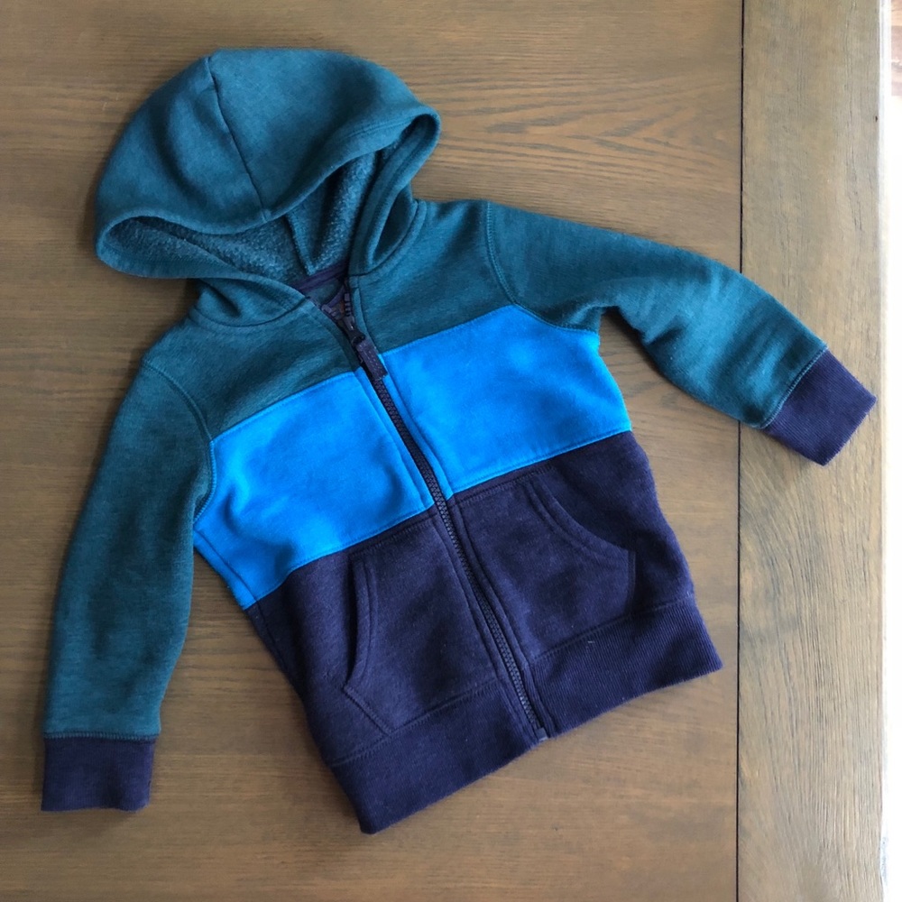 Colorblock hooded sweatshirt blue